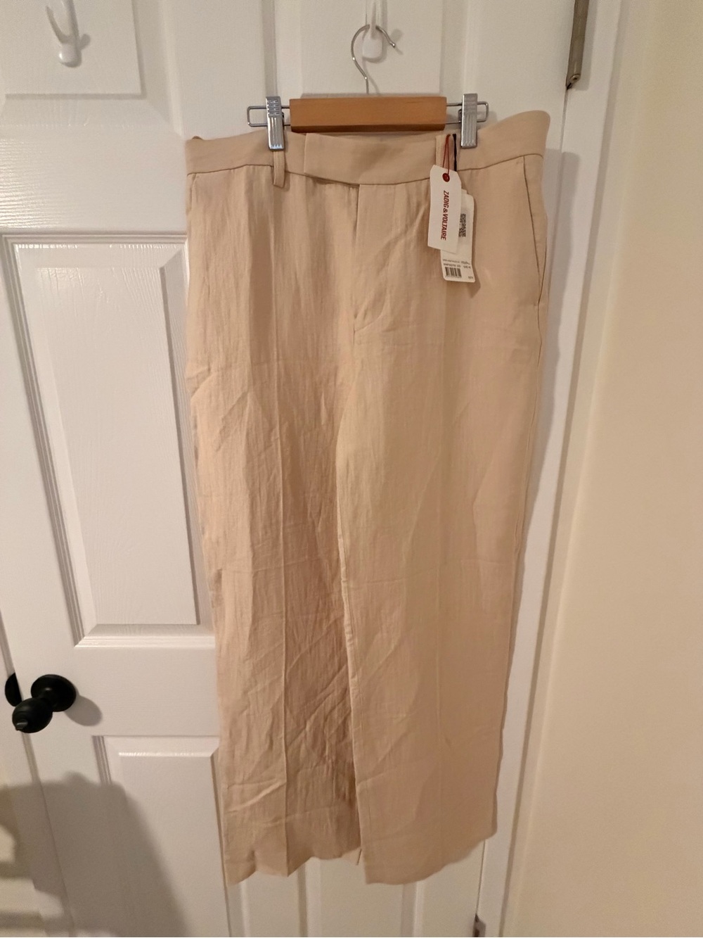 Zadig & Voltaire Beige Linen-Blend Pants